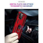 Wholesale Tech Armor Ring Stand Grip Case with Metal Plate for iPhone 12 / iPhone 12 Pro 6.1 inch (Red)